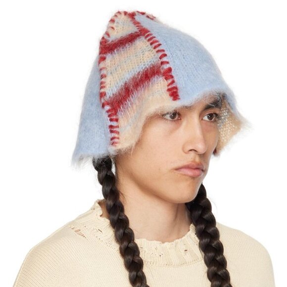 NWT MARNI  Brushed Striped Mohair-Blend Bucket Hat main image 4